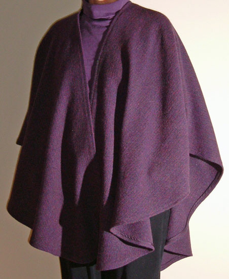 Wool cape designed, woven and sewn by Louise  French