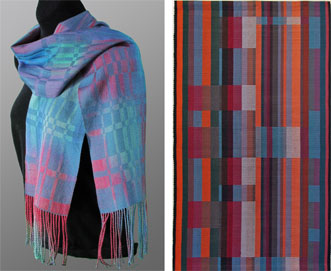 Painted Warp scarf and Rep Weave Painted Warp scarf and Rep Weave
